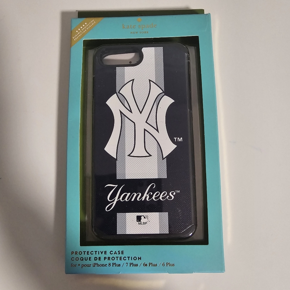 NIB Kate Spade Yankees Striped Phone Case - Navy and White For Iphone